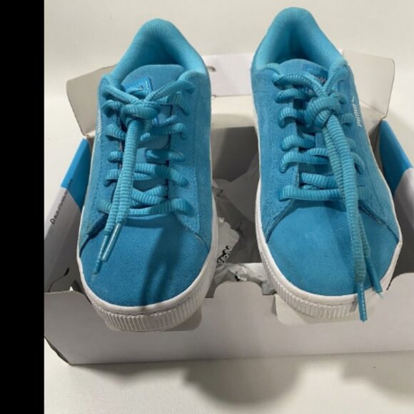 Puma Kool-Aid Suede Blue Youth Kids Sneakers Size 2.5C w/Box - Picture 3 of 11